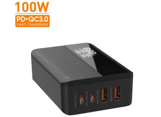 LDNIO A4809C GaN 100W PD Super Charging Desktop Charger Desktop Charger for Mobile Phone High Power Home Charger - Black